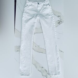 7 For All Mankind Women's White Skinny Jeans